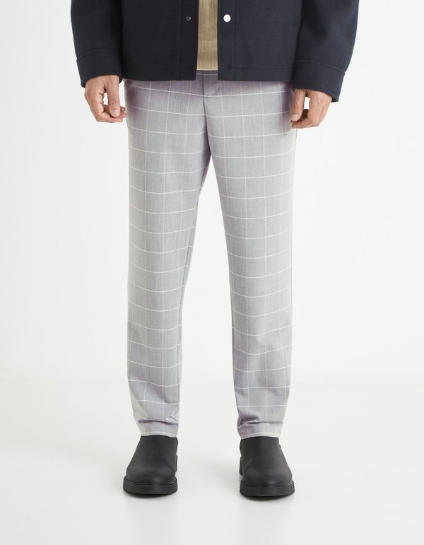 Celio Light grey men's plaid trousers Celio 24H Bocal