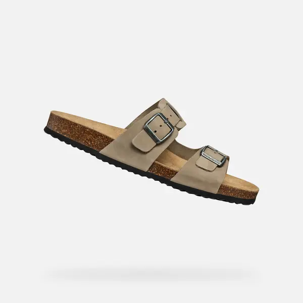 GEOX Light grey men's slippers Geox Ghita - Men's