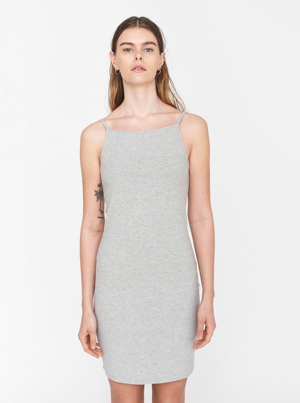 Noisy May Light grey ribbed sheath dress Noisy May Edda - Women