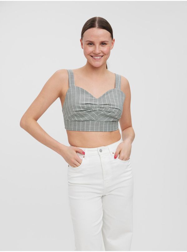 Vero Moda Light grey striped crop top with straps VERO MODA Serena - Women