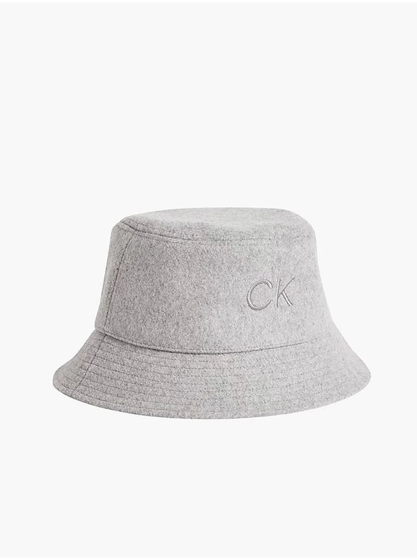 Calvin Klein Light grey women's hat with wool blend Calvin Klein - Women