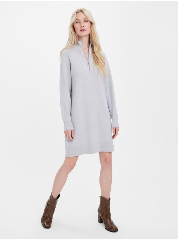 Vero Moda Light grey women's sweatshirt dress VERO MODA Goldneedle - Women