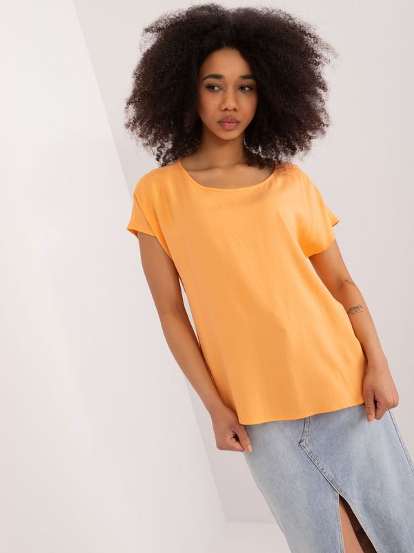 Fashionhunters Light orange viscose blouse SUBLEVEL