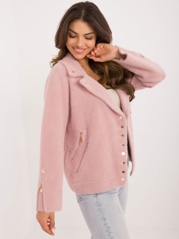 Fashionhunters Light pink alpaca jacket