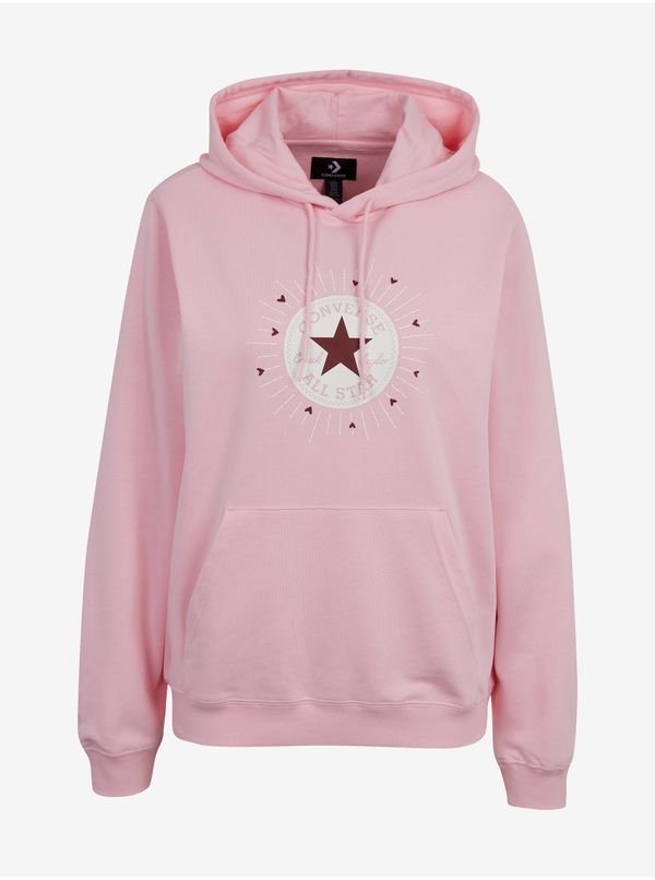 Converse Light Pink Converse Radiating Love Womens Hoodie - Women