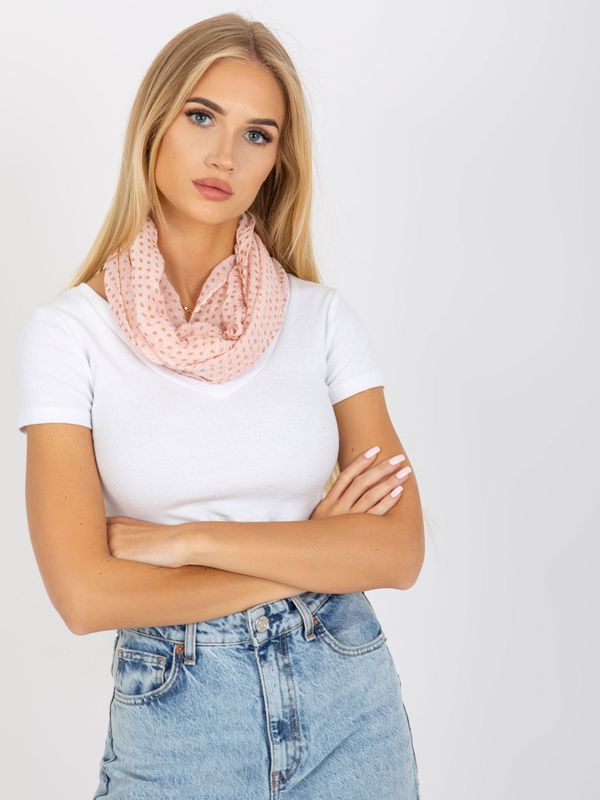 Fashionhunters Light pink light scarf, polka dot chimney