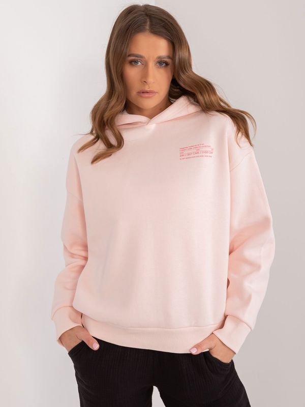 Fashionhunters Light pink loose women's sweatshirt SUBLEVEL
