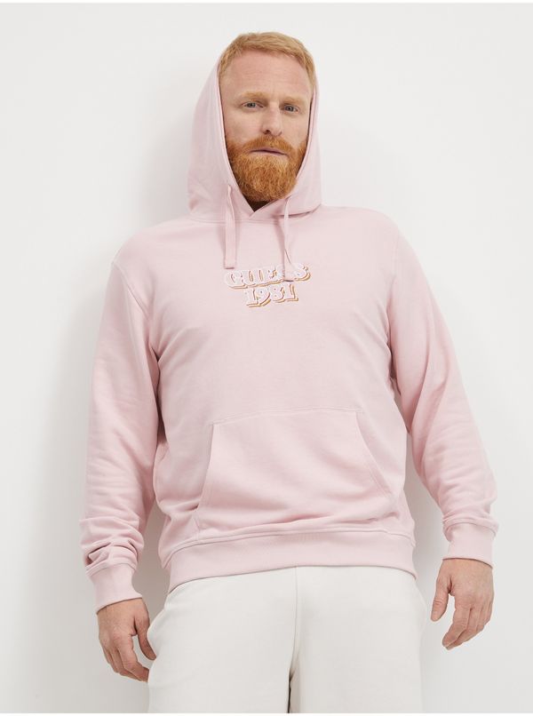 Guess Light Pink Mens Hoodie Guess - Men