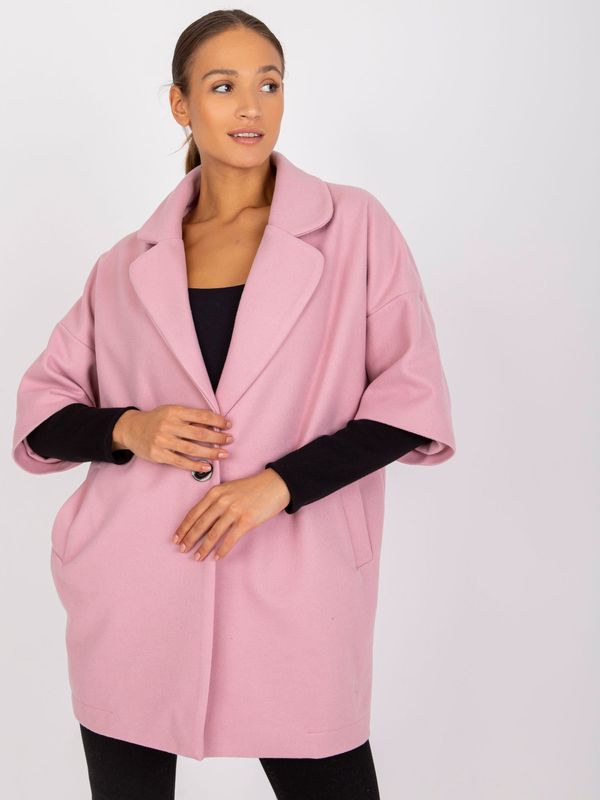 Fashionhunters Light pink one-button jacket by Aliz RUE PARIS