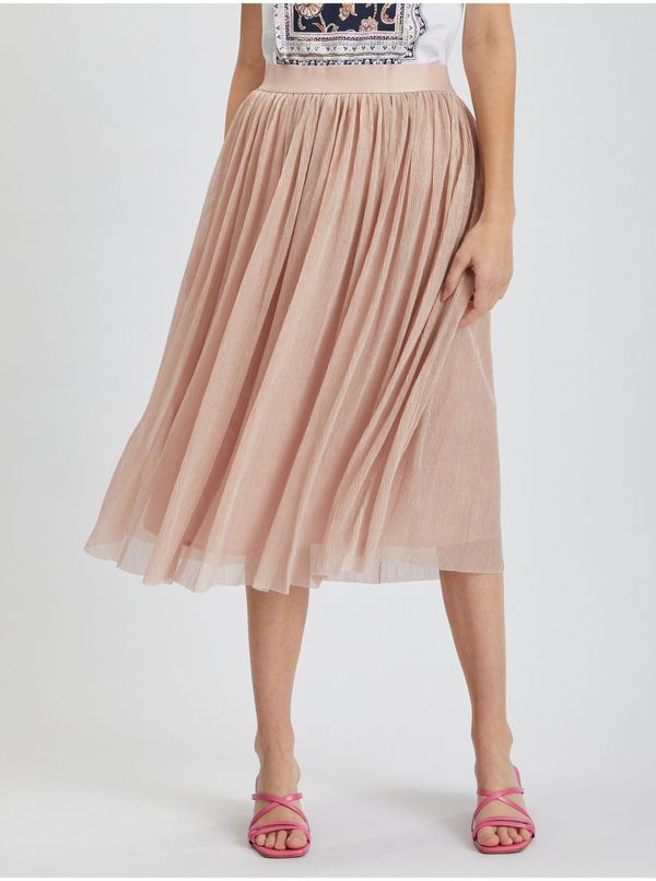 Orsay Light pink women's pleated skirt ORSAY