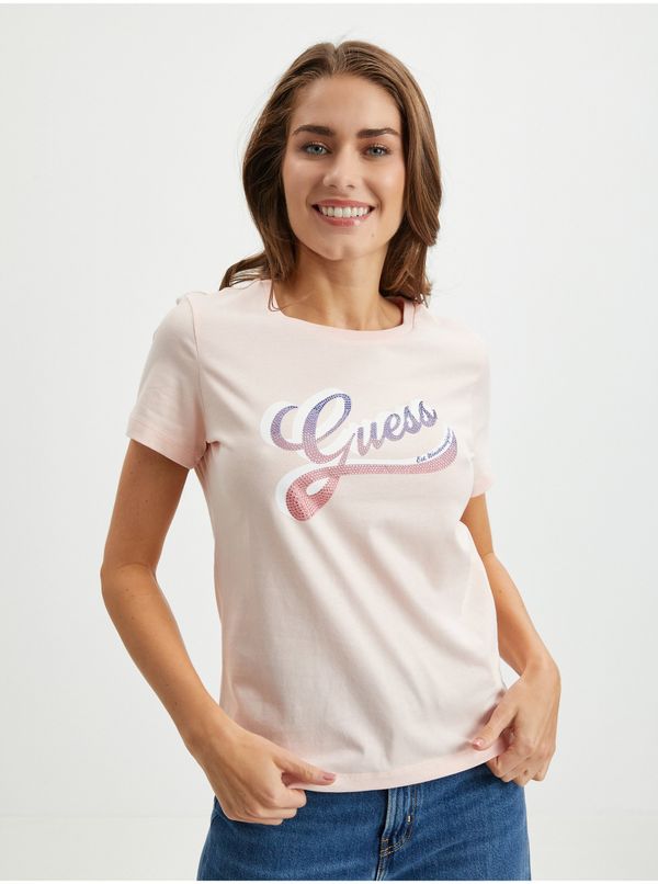 Guess Light pink women's T-shirt Guess - Women