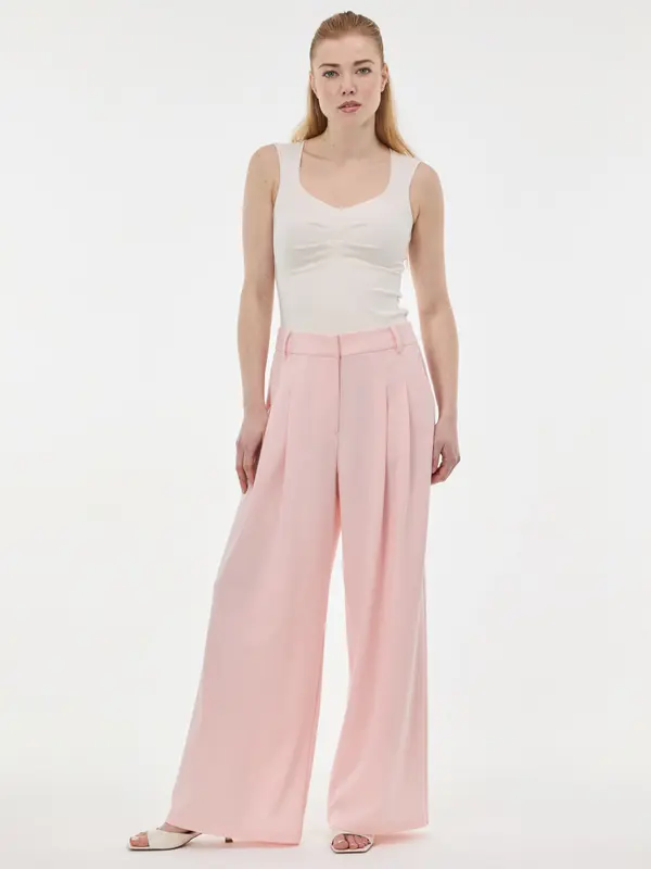 Orsay Light Pink Women's Wide Trousers ORSAY - Women's