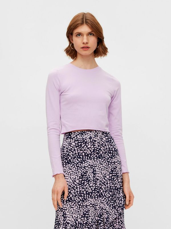 Pieces Light Purple Crop Top Pieces Maddi - Women