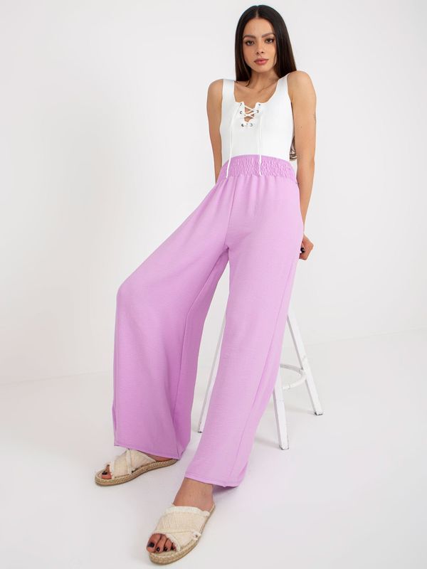 Fashionhunters Light purple fabric Swedish trousers