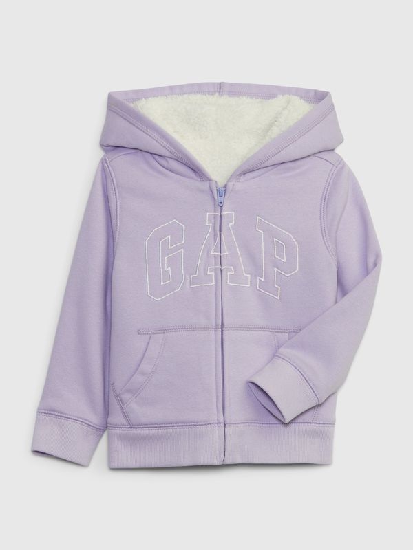 GAP Light purple girls' insulated sweatshirt with GAP logo