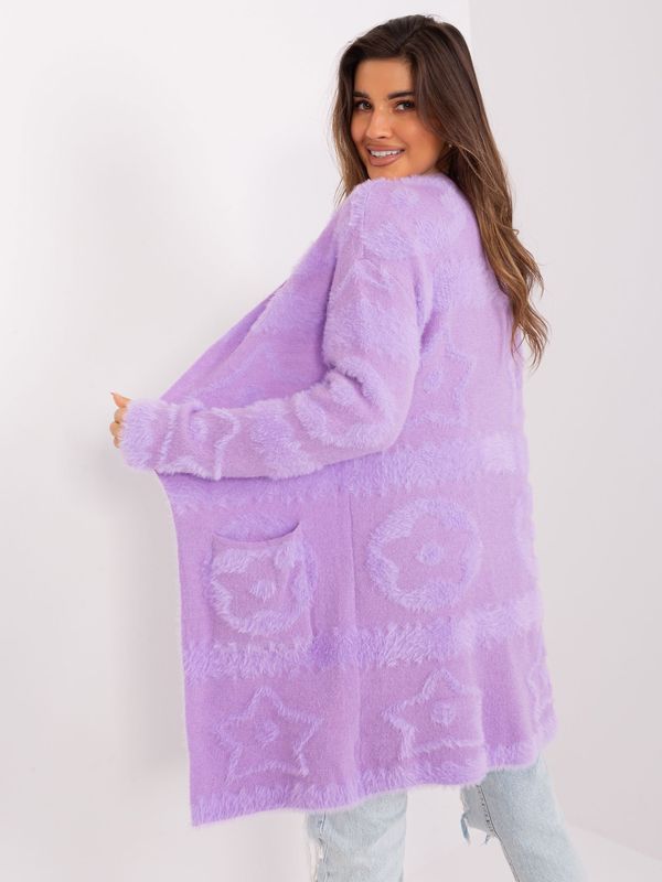 Fashionhunters Light purple soft cardigan with patterns