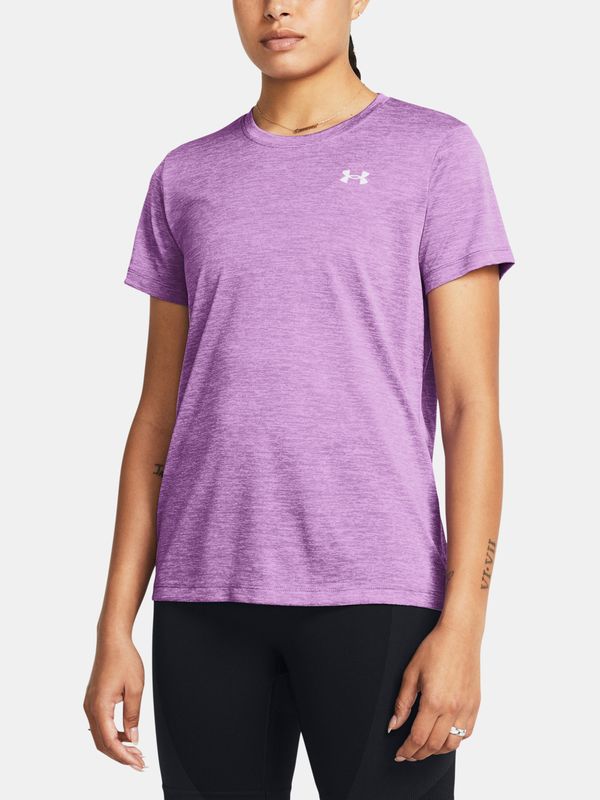 Under Armour Light purple women's brindle T-shirt Under Armour Tech SSC - Twist