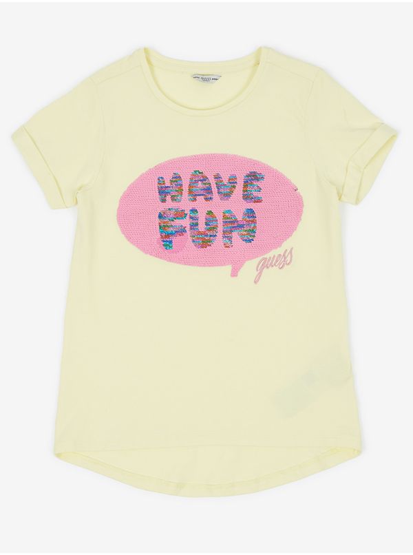 Guess Light yellow girly T-shirt Guess - Girls