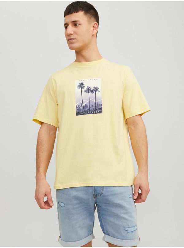 Jack & Jones Light Yellow Men's T-Shirt Jack & Jones Splash - Men