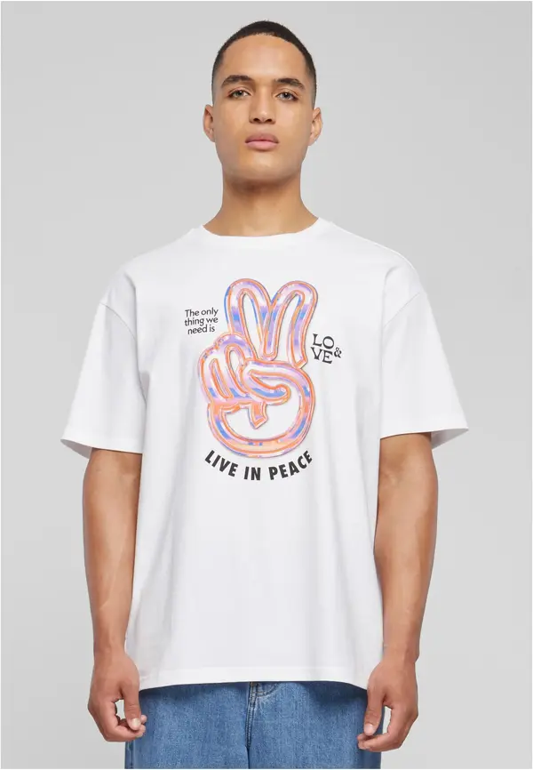 Mister Tee Live in Peace Oversize Tee White
