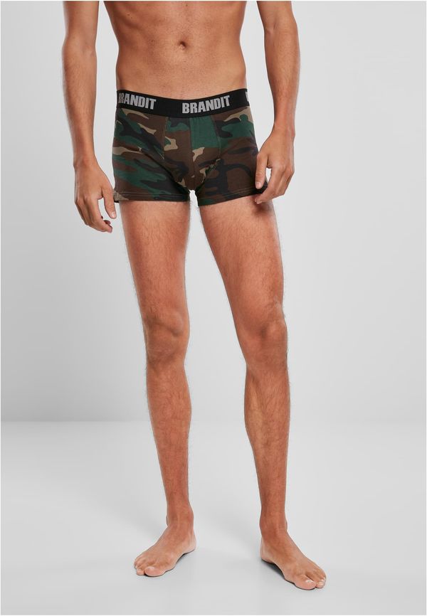 Brandit Logo 2er Pack Boxer Shorts woodland/black