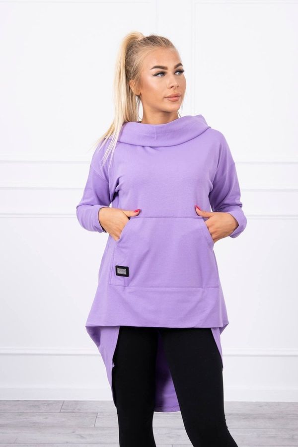 Kesi Long back sweatshirt with hood dark purple