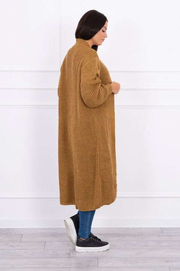 marka niezdefiniowana Long cardigan camel sweater