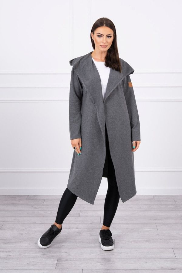 Kesi Long cardigan with a graphite hood