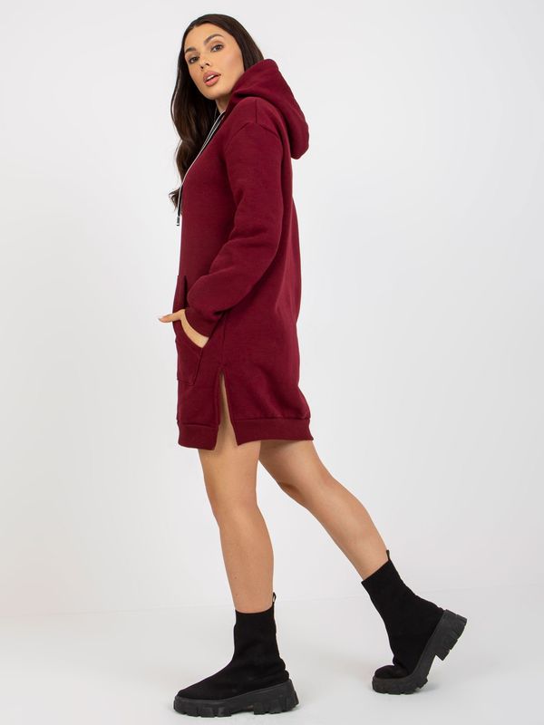 Fashionhunters Long chestnut kangaroo hoodie