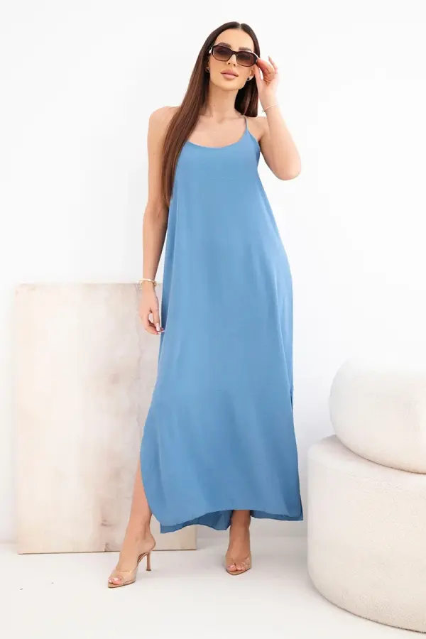 Kesi Włoski Long dress with straps denim