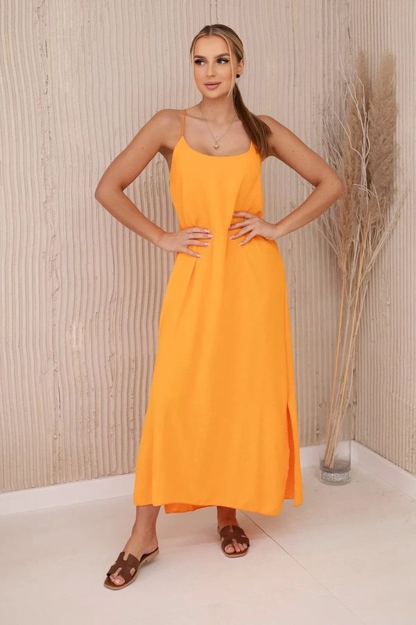 Kesi Long dress with straps orange