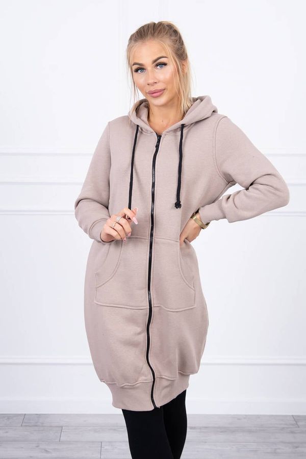 Kesi Long insulated hoodie in beige