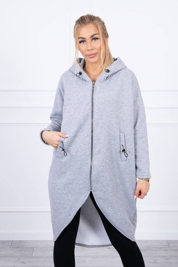 Kesi Long insulated sweatshirt of gray color