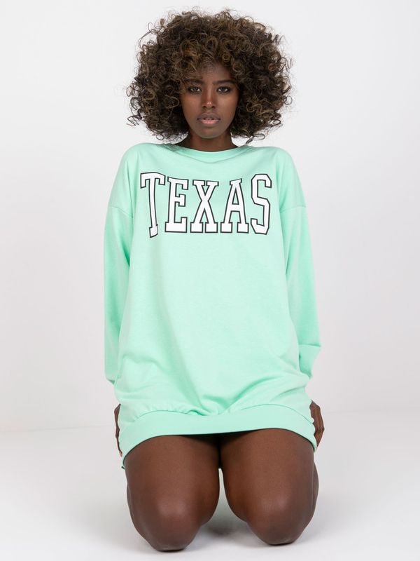 Fashionhunters Long Mint Poppy Sweatshirt