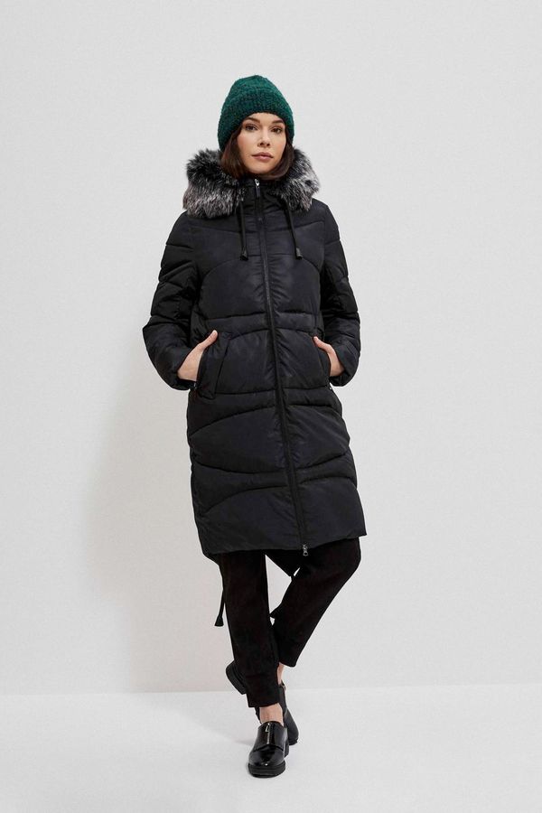 Moodo Long quilted hooded jacket