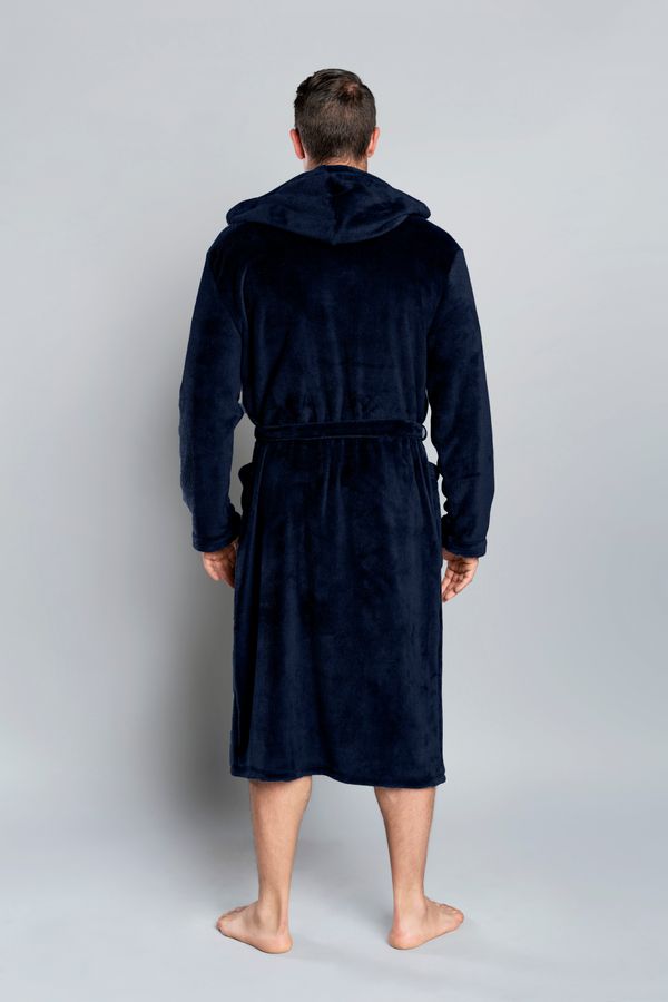 Italian Fashion Long sleeve Mimas bathrobe - navy blue