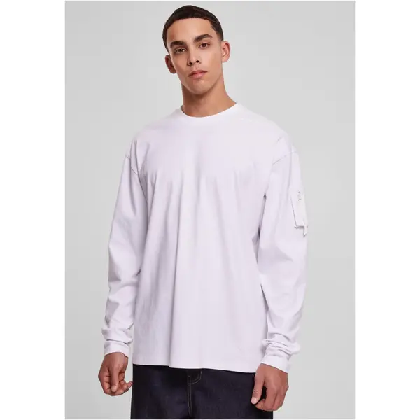Urban Classics Long sleeve pocket white