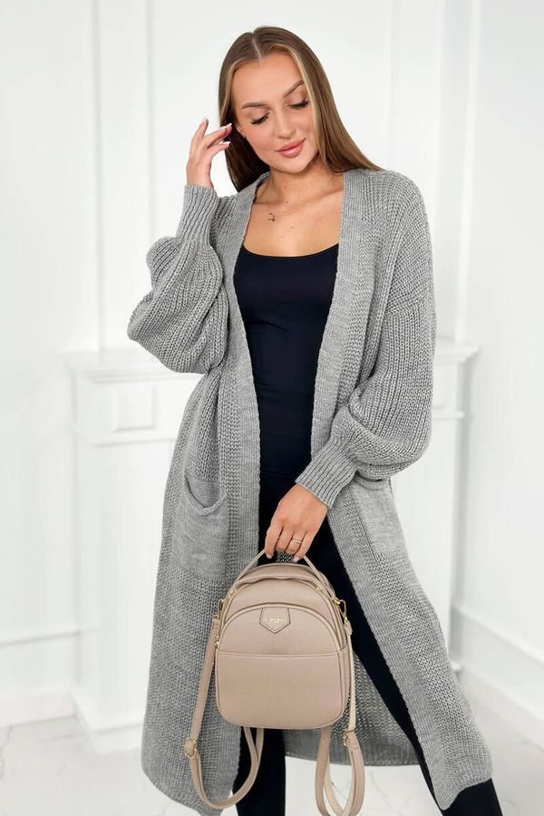 Włoski Long sweater light grey