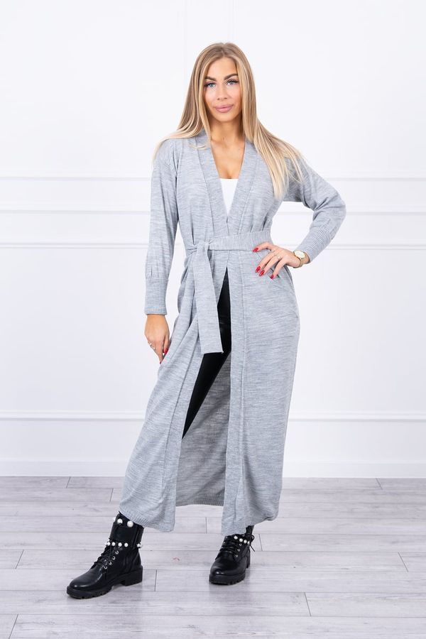 Kesi Long sweater with grey waist ties