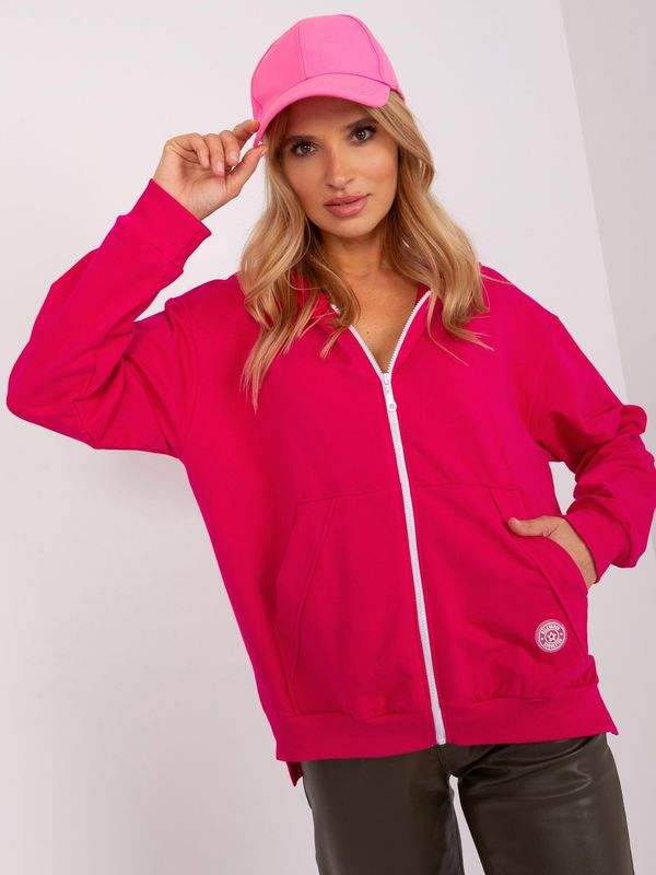 Fashionhunters Loose fuchsia hoodie