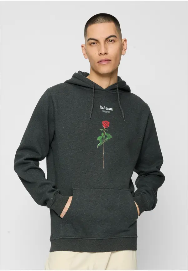 Mister Tee Lost Youth Rose Hoody Charcoal