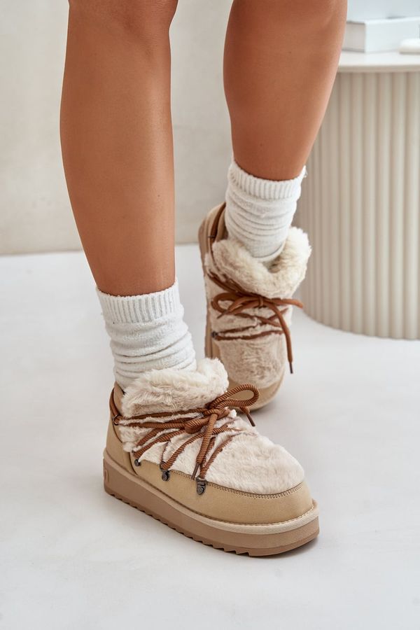 Kesi Low platform snow boots with fur D.Franklin beige