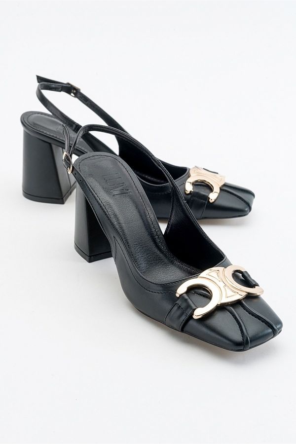 LuviShoes LuviShoes Forlev Black Skin Women's Heeled Shoes