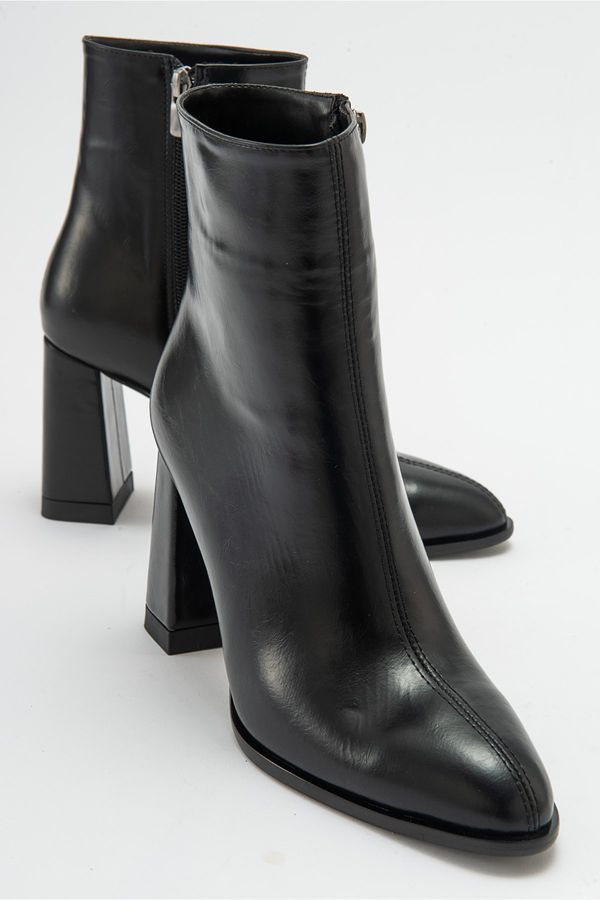 LuviShoes LuviShoes Jewel Black Skin Women's Heeled Boots