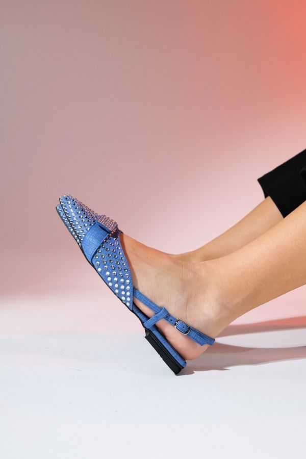 LuviShoes LuviShoes KELP Women's Denim Blue Stone Flat Sandals