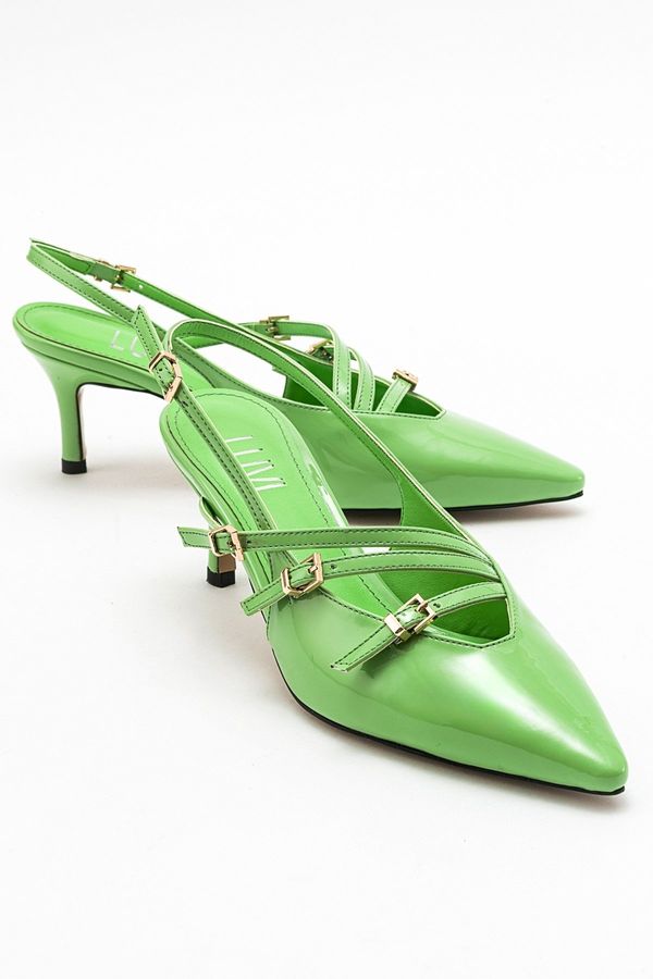 LuviShoes LuviShoes MAGRA Women's Green Patent Leather Heeled Shoes