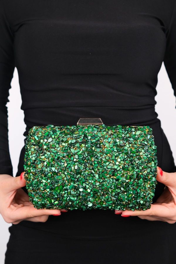 LuviShoes LuviShoes SEOUL Green Pebble Stone Women's Evening Bag