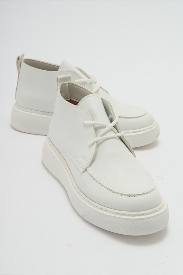 LuviShoes LuviShoes VALVE Women's White Skin Boots