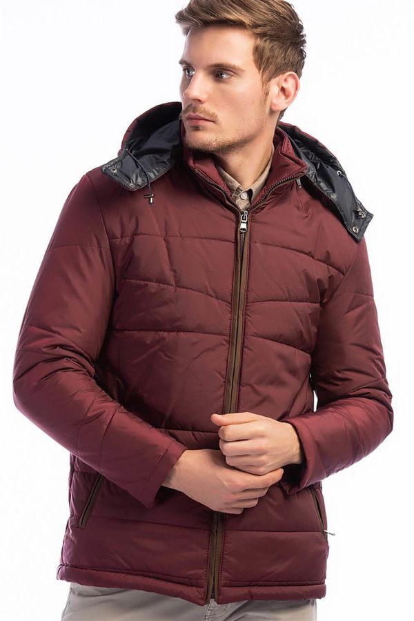 dewberry M8623 DEWBERRY COAT-PLAIN BURGUNDY