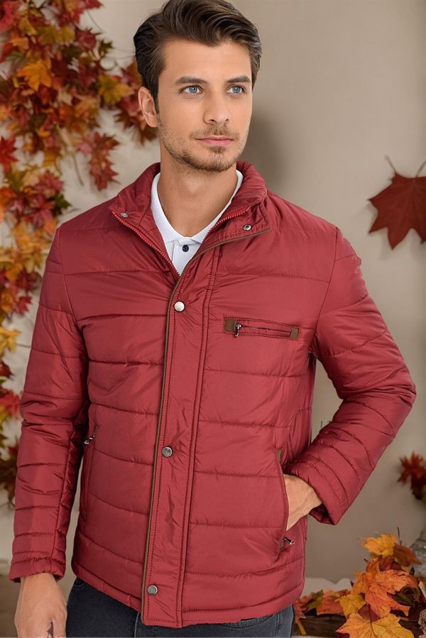 dewberry M8625 DEWBERRY MEN'S COAT-PLAIN BURGUNDY